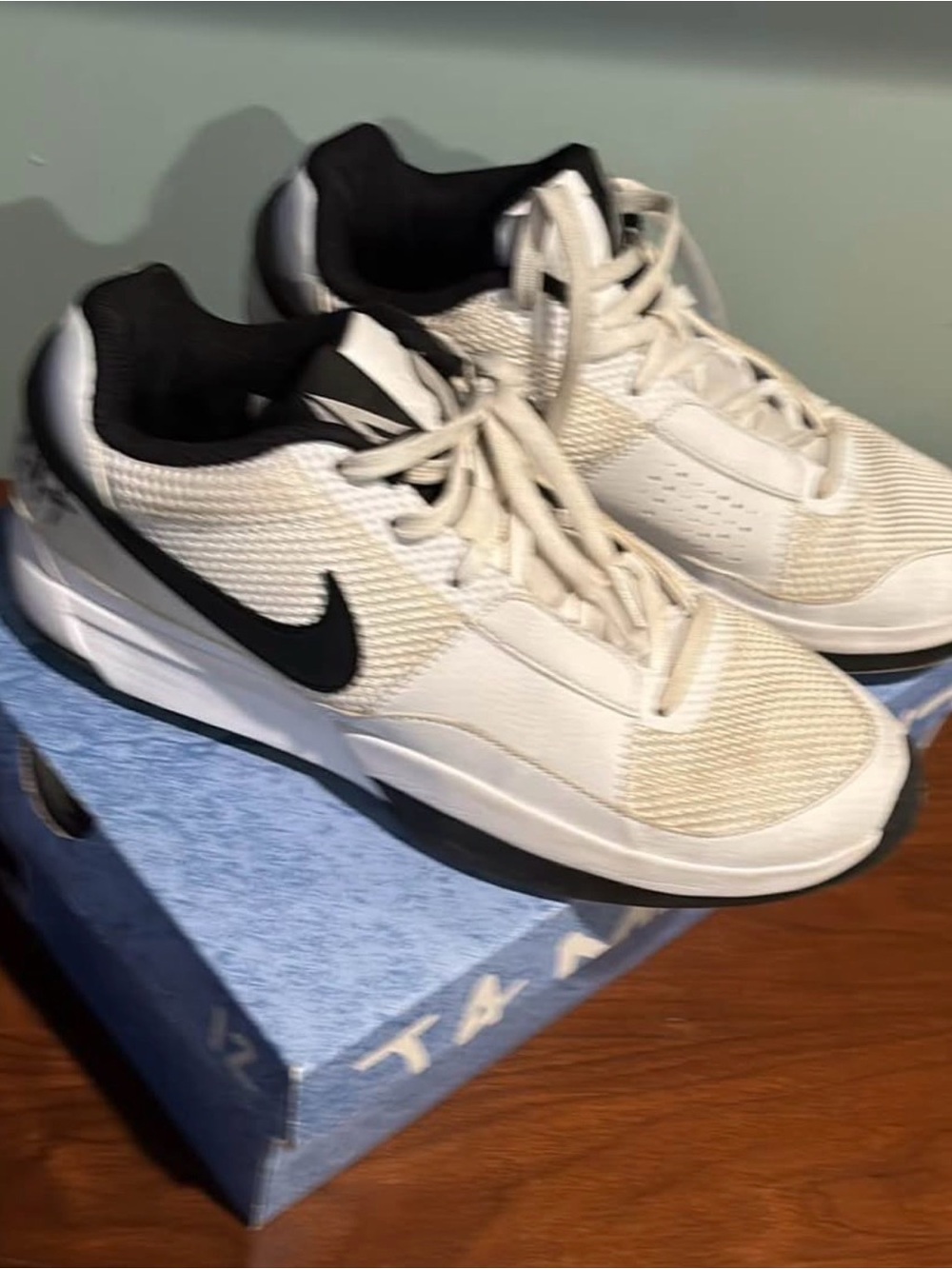Nike White and Black Mesh Trainer Sneakers